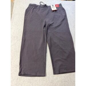Members Mark Womens Sandwash Crop Pant XL Charcoal Grey Relaxed Fit Drawcord NEW
